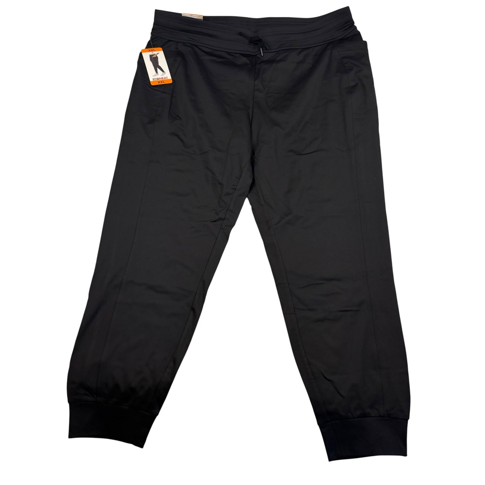 32 Degrees Heat Mens XXL Black Jogger Pants NWT Tapered Activewear Loungewear